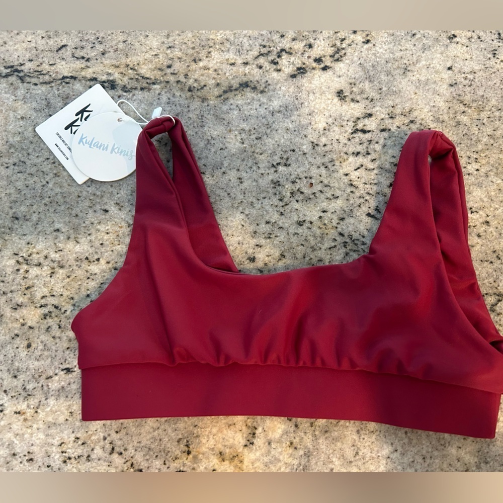 Kulani Kinis Burgundy cropped bikini top size XS